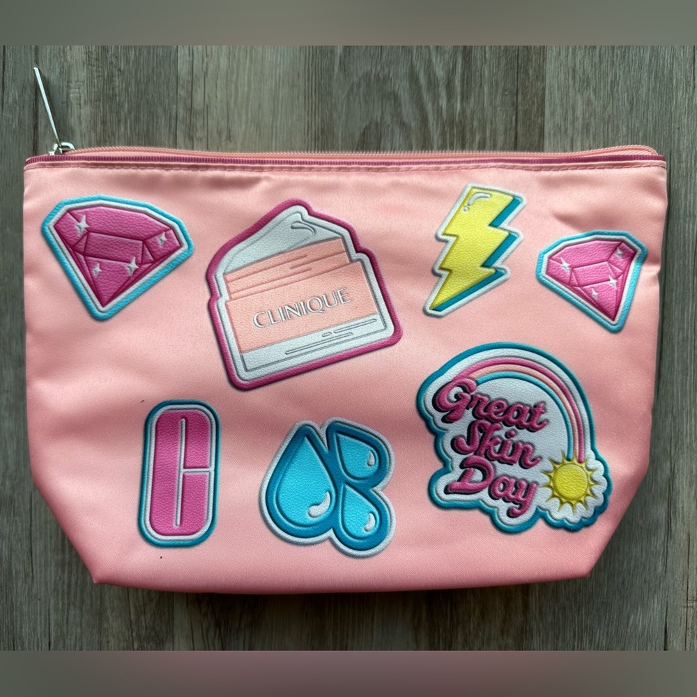 Clinique Cosmetic Bag - Salmon Pink with Clinique Item Designs